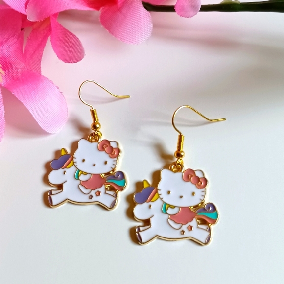 Sanrio Hello Kitty Unicorn Handmade Earrings - Picture 1 of 2